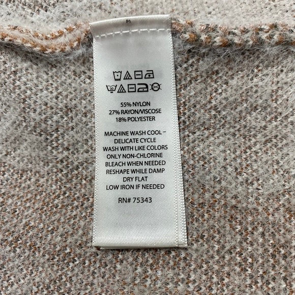 Rachel Zoe Cream Plaid Fuzzy Snap Front Button Shacket Jacket Long Sleeve XS - Picture 6 of 6